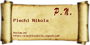 Plechl Nikola névjegykártya